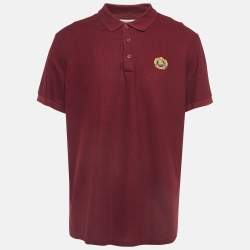 Pre Owned Burberry Maroon Cotton Pique Polo T-Shirt XXL