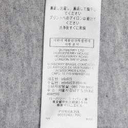 Pre Owned Burberry Grey Logo Printed Cotton Knit Tshirt XXS