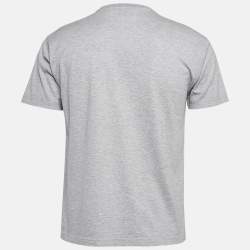 Pre Owned Burberry Grey Logo Printed Cotton Knit Tshirt XXS