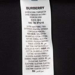 Pre Owned Burberry Black Printed Cotton Knit Crew Neck Tshirt XXS