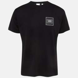 Burberry Black Cotton Knit Badge Detail Crew Neck Tshirt XXS