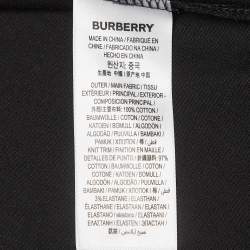 Burberry Black Cotton Knit Badge Detail Crew Neck Tshirt XXS