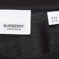 Burberry Black Cotton Knit Badge Detail Crew Neck Tshirt XXS
