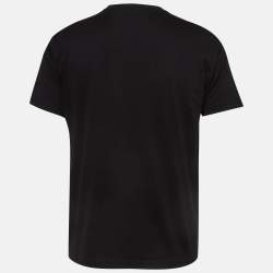 Burberry Black Cotton Knit Badge Detail Crew Neck Tshirt XXS