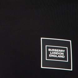 Burberry Black Cotton Knit Badge Detail Crew Neck Tshirt XXS