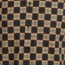 Burberry Black/Brown Checked Cotton Shirt XXS