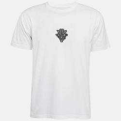 Burberry White Elephant Print Cotton Jersey T- Shirt XXS