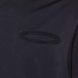 Pre Owned Burberry Black Cotton Sleeve Detail Crew Neck T-Shirt XL