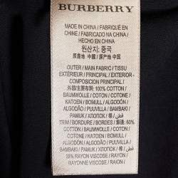 Pre Owned Burberry Black Cotton Sleeve Detail Crew Neck T-Shirt XL