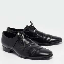 Pre Owned Burberry Black Leather Lace Up Oxfords Size 43