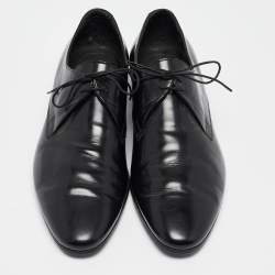 Pre Owned Burberry Black Leather Lace Up Oxfords Size 43