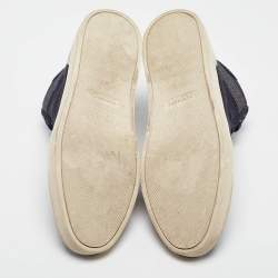 Pre Owned Burberry Navy Blue Check Canvas Painton High Top Sneakers Size 43