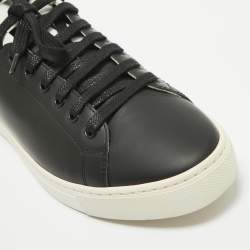Burberry Black/Pink Leather Low Top Sneakers Size 43