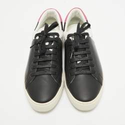 Burberry Black/Pink Leather Low Top Sneakers Size 43