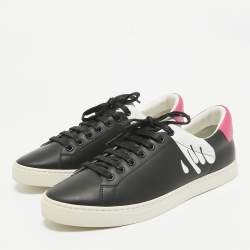 Burberry Black/Pink Leather Low Top Sneakers Size 43