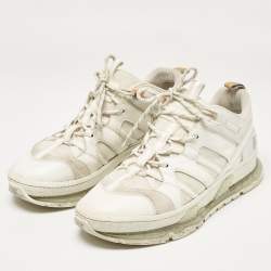Burberry White Leather and Mesh Low Top Sneakers Size 44