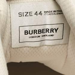 Burberry White Leather and Mesh Low Top Sneakers Size 44