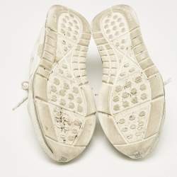 Burberry White Leather and Mesh Low Top Sneakers Size 44