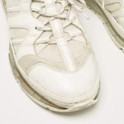Burberry White Leather and Mesh Low Top Sneakers Size 44