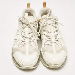 Burberry White Leather and Mesh Low Top Sneakers Size 44