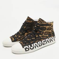 Burberry Brown Canvas High Top Sneakers Size 41