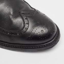 Pre Owned Burberry Black Vintage Check Detail Leather Chelsea Boots Size 45