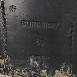 Pre Owned Burberry Black Vintage Check Detail Leather Chelsea Boots Size 45
