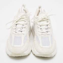 Burberry White Leather and Mesh Low Top Sneakers Size 45