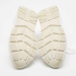 Burberry White Leather and Mesh Low Top Sneakers Size 45