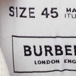Burberry White Leather and Mesh Low Top Sneakers Size 45
