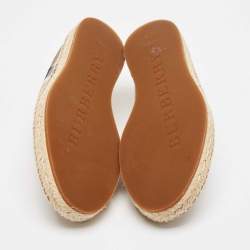 Burberry Beige Pateman Check Canvas Slip On Espadrilles Size 42