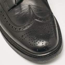 Pre Owned Burberry Black Brogue Leather Lace Up Derby Size 42