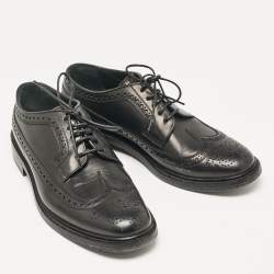 Pre Owned Burberry Black Brogue Leather Lace Up Derby Size 42