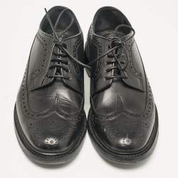 Pre Owned Burberry Black Brogue Leather Lace Up Derby Size 42