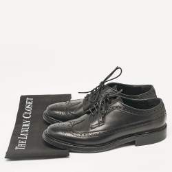 Pre Owned Burberry Black Brogue Leather Lace Up Derby Size 42