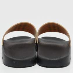 Burberry Beige Nova Check Rubber Flat Slides Sandals Size 45