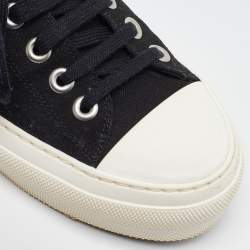 Burberry Black Canvas Jack Print Low Top Sneakers Size 44