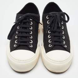 Burberry Black Canvas Jack Print Low Top Sneakers Size 44