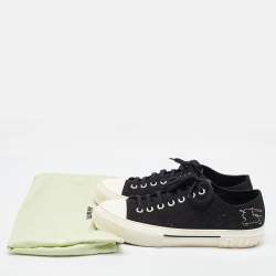 Burberry Black Canvas Jack Print Low Top Sneakers Size 44