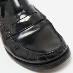 Burberry Black Brushed Leather Rupert Loafers Size 41
