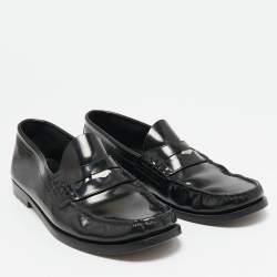 Burberry Black Brushed Leather Rupert Loafers Size 41