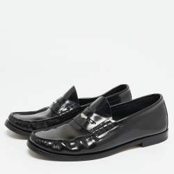 Burberry Black Brushed Leather Rupert Loafers Size 41