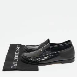 Burberry Black Brushed Leather Rupert Loafers Size 41
