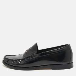Burberry Black Brushed Leather Rupert Loafers Size 41
