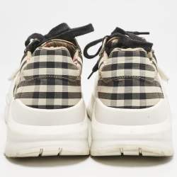 Burberry Brown Canvas and Leather Sean Low Top Sneakers Size 41