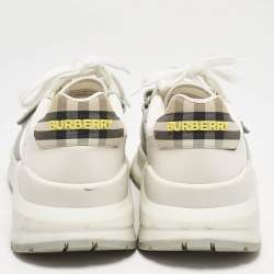 Burberry Multicolor Suede and Leather Ramsey Sneakers Size 45