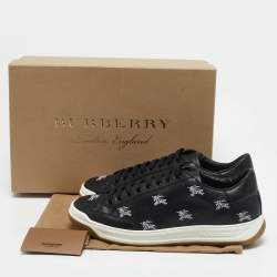 Burberry Black Leather Timsbury Low Top Sneakers Size 42.5