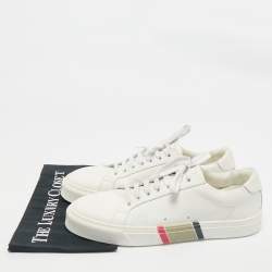 Burberry White Leather Low Top Sneakers Size 44