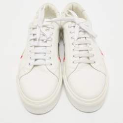 Burberry White Leather Low Top Sneakers Size 44