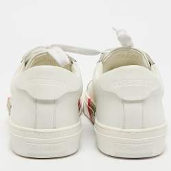 Burberry White Leather Low Top Sneakers Size 44